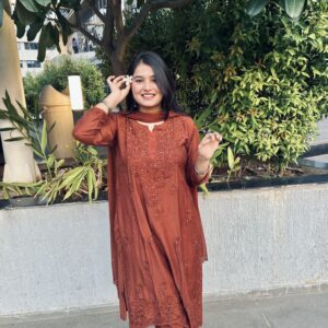 Ira Muslin Mukaish Chikankari Kurta Set