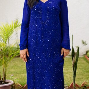 Haya Pure Viscose Mukaish Resham Jaal Kurta Set