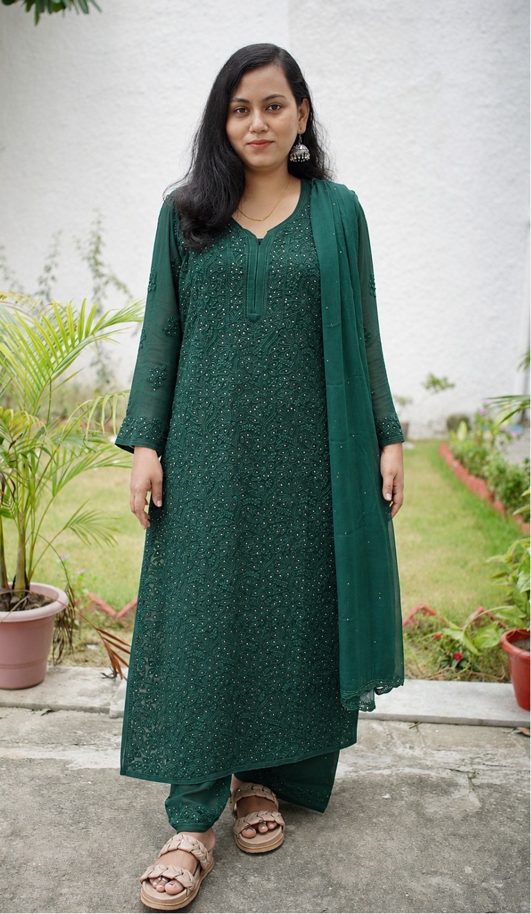 Dua Anchor Jaal Kamdani Kurta Set - Image 3