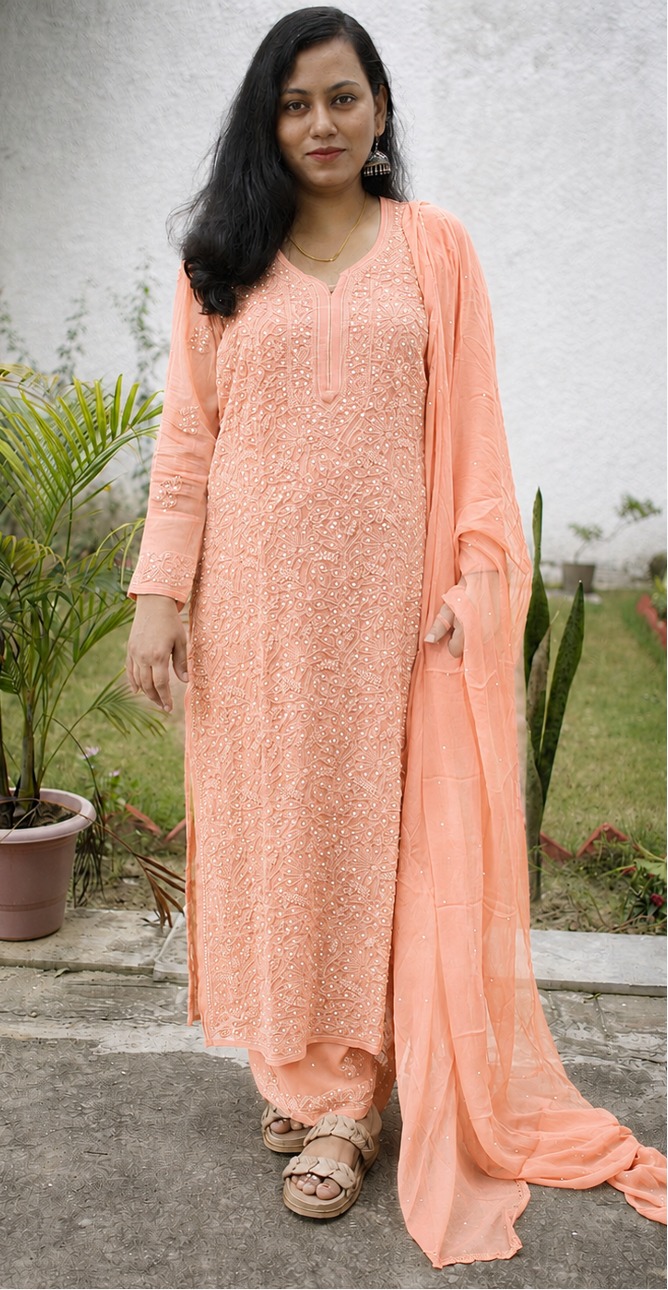 Dua Anchor Jaal Kamdani Kurta Set - Image 2